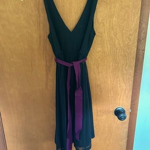 American Eagle little black dress with purple tie